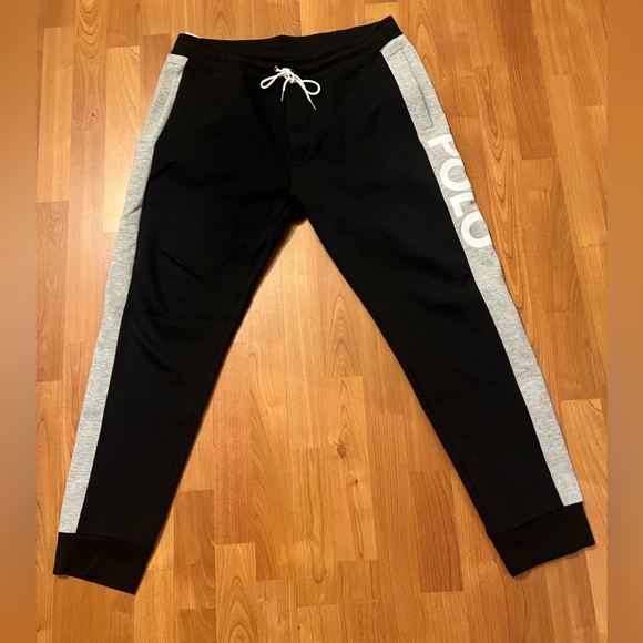 Men’s polo Ralph Lauren joggers black and gray size Large performance sweatpants - Picture 1 of 2